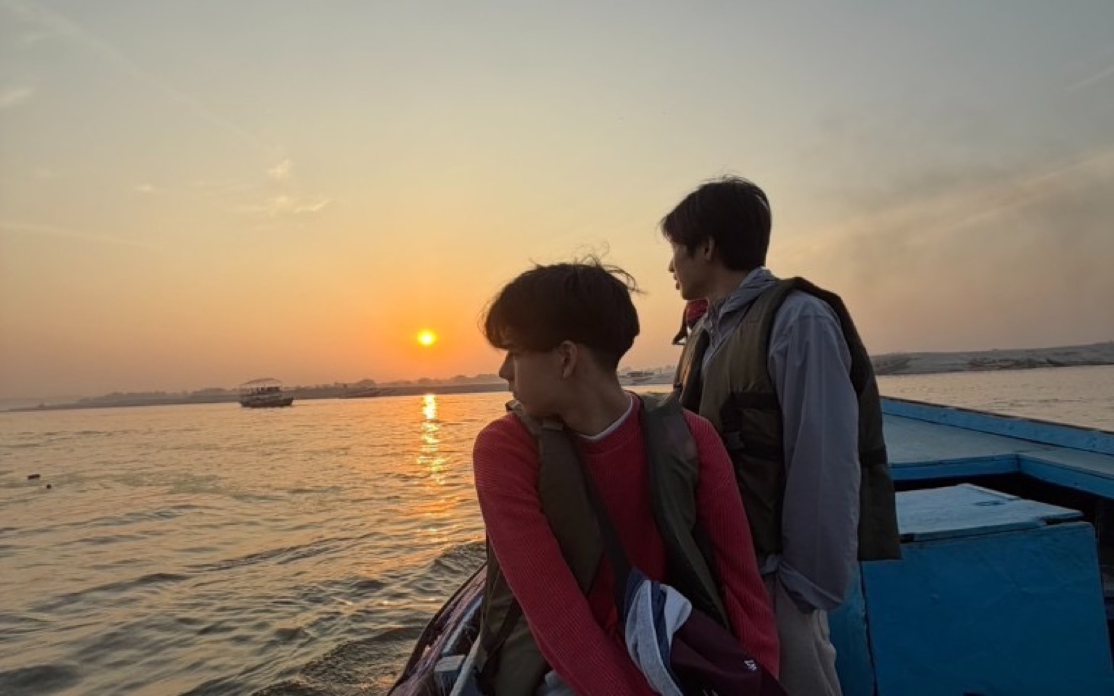 ガンジス川沿いの夕景